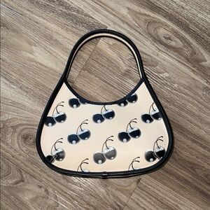 Cherry Print Cream Shoulder Bag
